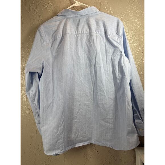 Lauren Ralph Lauren Non Iron Blue Long Sleeve Button Up Pinstriped Shirt 2XL - Picture 2 of 5